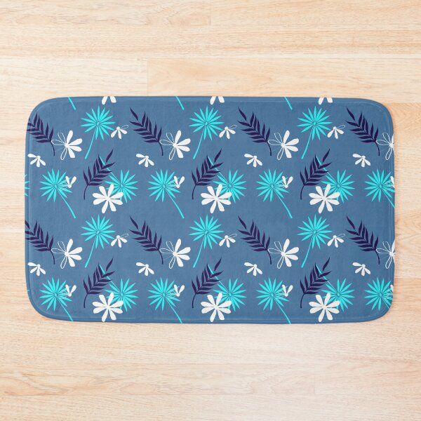 Item preview, Teal Turquoise Starburst Floral Pattern with Daisies Seamless Design designed and sold by 555Design.