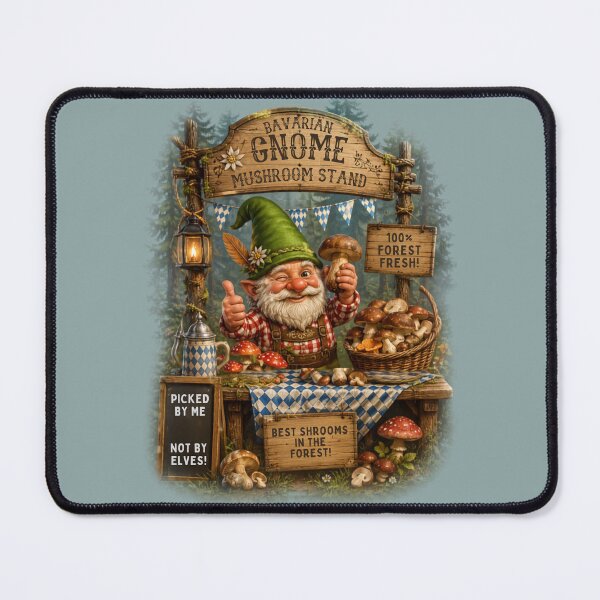 Item preview, Bavarian Gnome Mushroom Stand – Funny Forest Fantasy Vintage Design designed and sold by Alpine-Ink.
