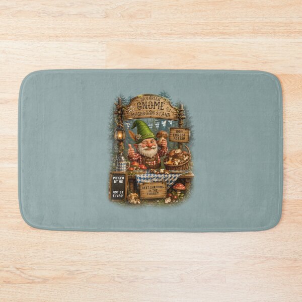 Item preview, Bavarian Gnome Mushroom Stand – Funny Forest Fantasy Vintage Design designed and sold by Alpine-Ink.