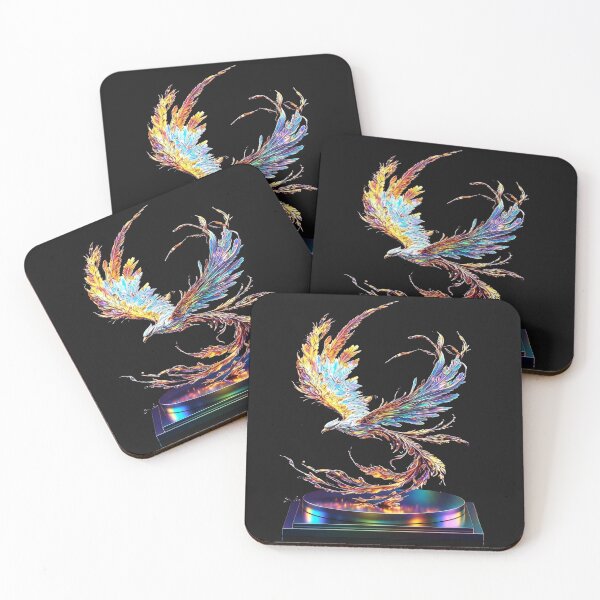 Item preview, Iridescent Rainbow Phoenix - Mythical Bird with Holographic Feathers designed and sold by RAYBIL.