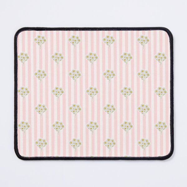 Item preview, Country Cottage Daisy preppy stripe small floral pink & white designed and sold by Moritza Jarman Design.