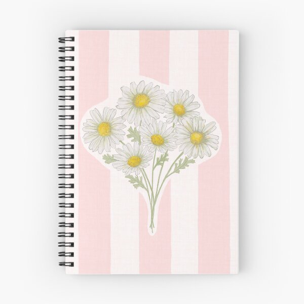 Item preview, Country Cottage Daisy preppy stripe small floral pink & white designed and sold by Moritza Jarman Design.