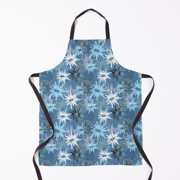Item preview, Dense Blue Starburst Floral Pattern with Textured Dotted Circles Design designed and sold by 555Design.