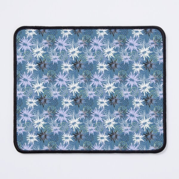 Item preview, Blue White Starburst Daisy Pattern with Dotted Textured Circles Design designed and sold by 555Design.