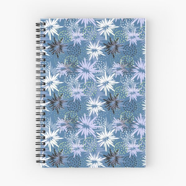 Item preview, Blue White Starburst Daisy Pattern with Dotted Textured Circles Design designed and sold by 555Design.