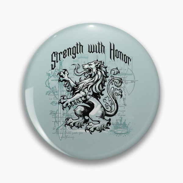 Item preview, Strength with Honor Heraldic Lion | Medieval Castle Knight Fantasy Crest Art designed and sold by Sachie's Studio.
