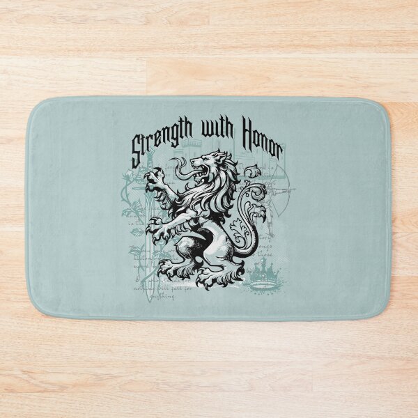 Item preview, Strength with Honor Heraldic Lion | Medieval Castle Knight Fantasy Crest Art designed and sold by Sachie's Studio.