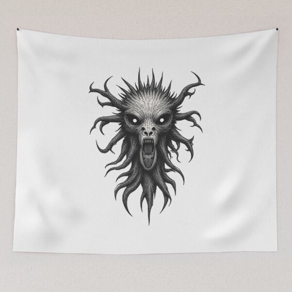 Item preview, Screaming Demon Creature Dark Horror Illustration designed and sold by Oddifys.