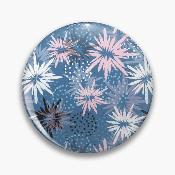Item preview, Pink Blue Starburst Daisy Pattern with Dotted Textured Circles Design designed and sold by 555Design.