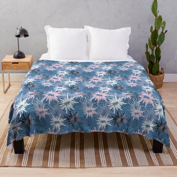 Item preview, Pink Blue Starburst Daisy Pattern with Dotted Textured Circles Design designed and sold by 555Design.