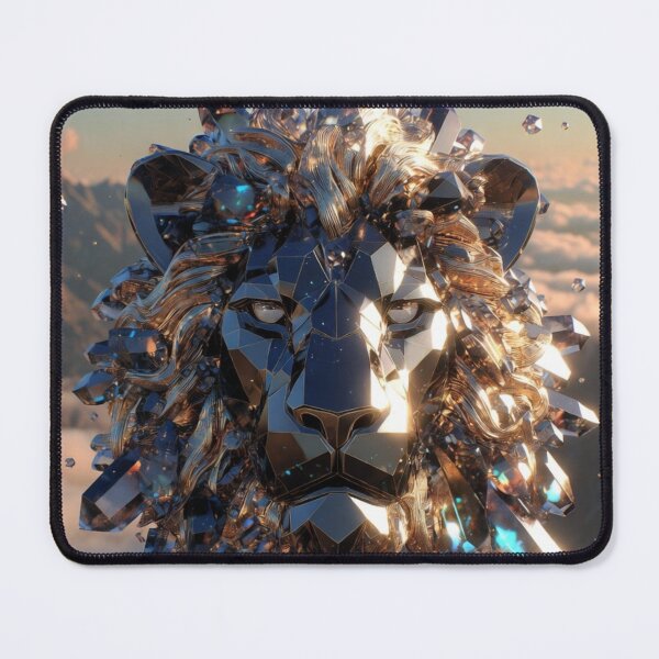 Item preview, Crystal Lion Spirit Guardian Art Print designed and sold by IntelliMindDesigns.