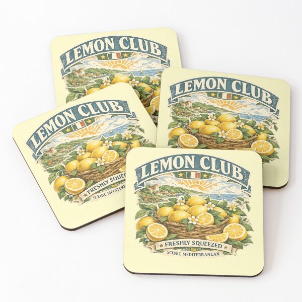 Item preview, Vintage Lemon Club Italian Mediterranean Summer Illustration  designed and sold by NinaVibeStudio.