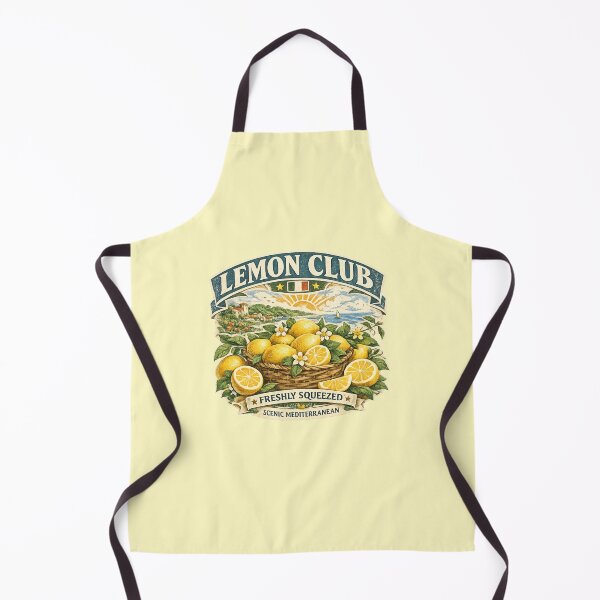 Item preview, Vintage Lemon Club Italian Mediterranean Summer Illustration designed and sold by NinaVibeStudio.