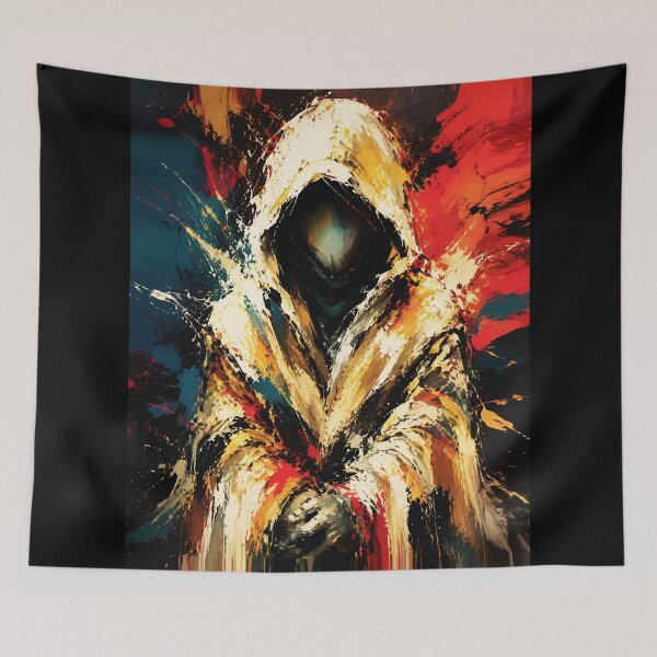 Item preview, Mysterious Hooded Figure – Bold Abstract Expressionist Wall Art designed and sold by RamyGallery.