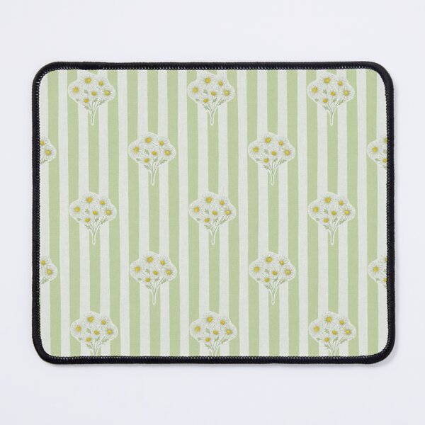Item preview, Country Cottage Daisy preppy stripe small floral green & white designed and sold by Moritza Jarman Design.