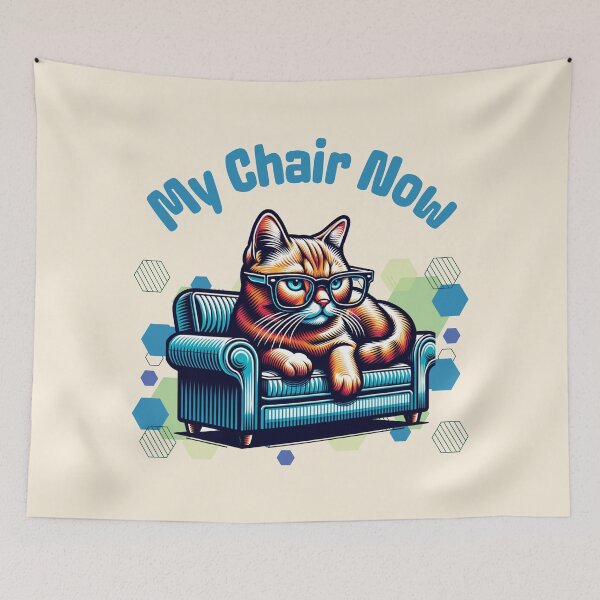 Item preview, My Chair Now Funny Cat Lover Design Cute Cat on Armchair Graphic designed and sold by Sachie's Studio.