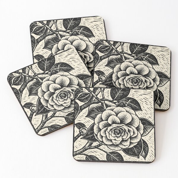 Item preview, Camellia | Botanical Linocut designed and sold by Linoluca.