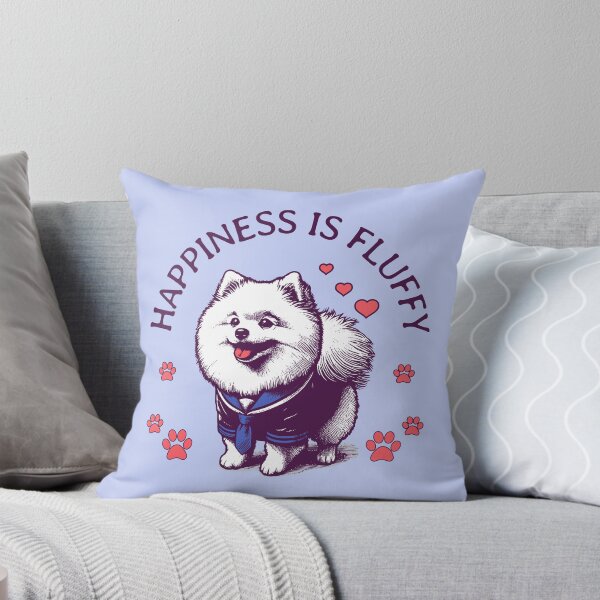 Item preview, Happiness Is Fluffy Cute Pomeranian Dog Lover Funny Puppy Design designed and sold by Sachie's Studio.