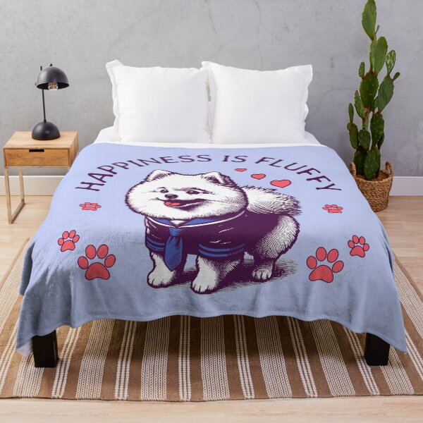 Item preview, Happiness Is Fluffy Cute Pomeranian Dog Lover Funny Puppy Design designed and sold by Sachie's Studio.