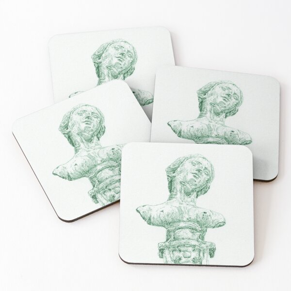 Item preview, Ancient Artifact Series - Female Bust from Ham House and Gardens Green designed and sold by ECMazur Art.