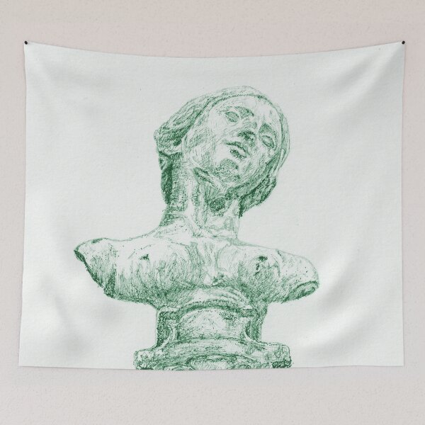 Item preview, Ancient Artifact Series - Female Bust from Ham House and Gardens Green designed and sold by ECMazur Art.