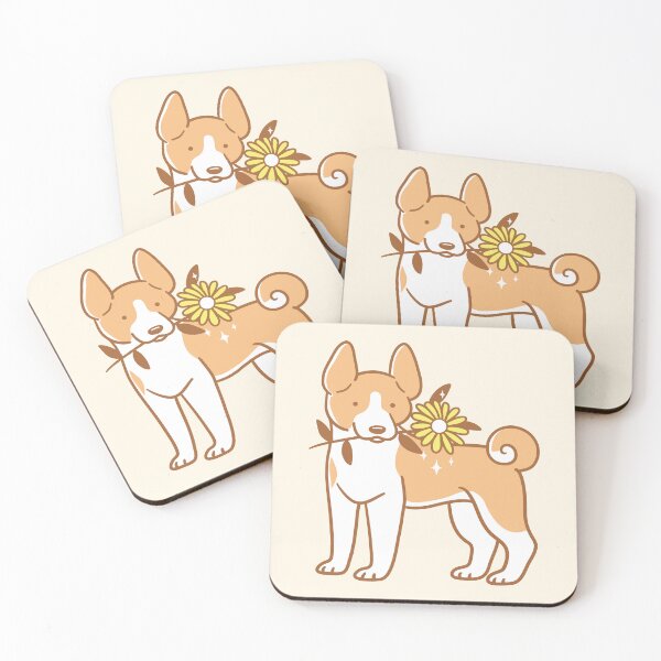 Item preview, Basenji dog holding flower designed and sold by Wlaurence.