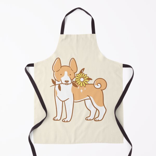 Item preview, Basenji dog holding flower designed and sold by Wlaurence.