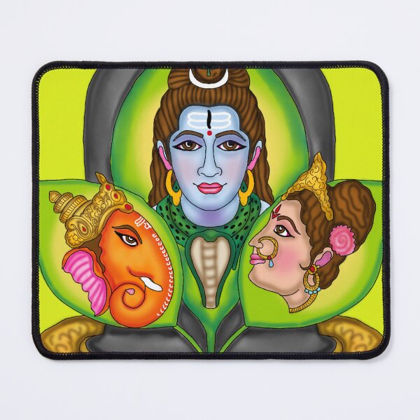Item preview, Lord Shiva Family Artwork | Shiva Parivar Divine Hindu Digital Art Illustration designed and sold by Harshit_Digital_Arts.
