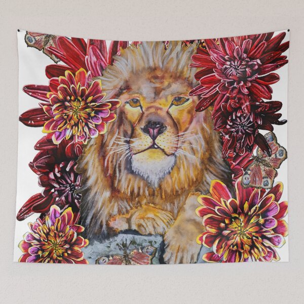 Item preview, Lion, Butterfly, Chrysanthemums Color 1 designed and sold by nastiaart.