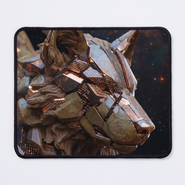 Item preview, Crystal Cyber Wolf Guardian Art designed and sold by IntelliMindDesigns.