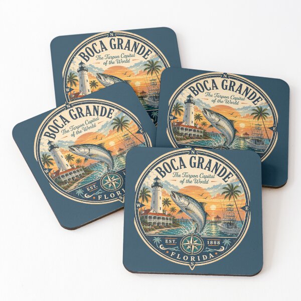 Item preview, Boca Grande Badge | The Tarpon Capital of the World Retro Florida Emblem designed and sold by piketo.