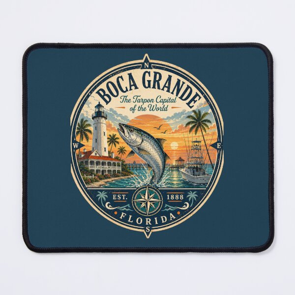 Item preview, Boca Grande Badge | The Tarpon Capital of the World Retro Florida Emblem designed and sold by piketo.
