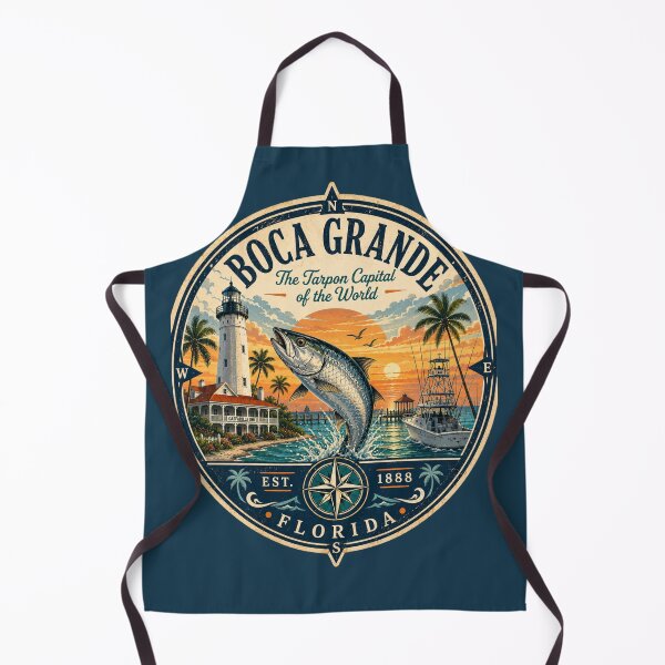 Item preview, Boca Grande Badge | The Tarpon Capital of the World Retro Florida Emblem designed and sold by piketo.