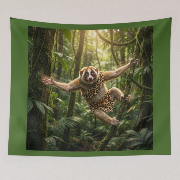 Item preview, Happy Slow Loris Swings Through the Jungle  designed and sold by Tridentulus.