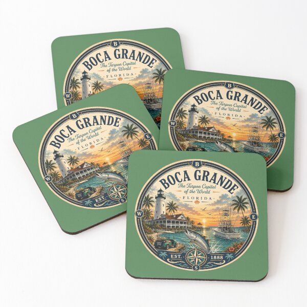 Item preview, Boca Grande Badge | The Tarpon Capital of the World Retro Florida Emblem designed and sold by piketo.