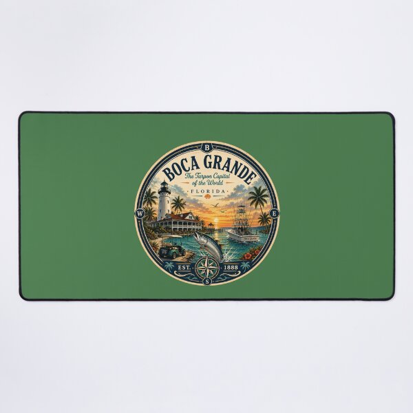Item preview, Boca Grande Badge | The Tarpon Capital of the World Retro Florida Emblem designed and sold by piketo.