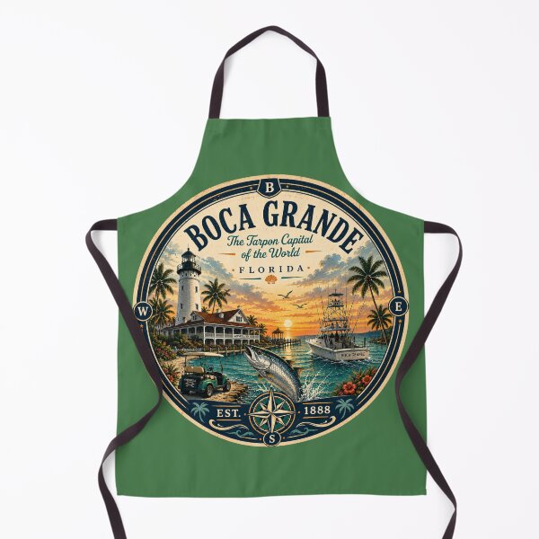 Item preview, Boca Grande Badge | The Tarpon Capital of the World Retro Florida Emblem designed and sold by piketo.
