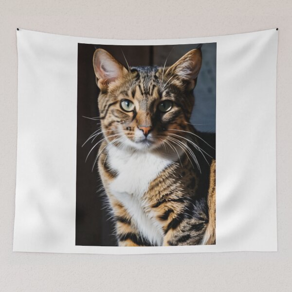 Item preview, Animals - Tabby Cat, Intense Portrait with Green Eyes designed and sold by World-Pets.