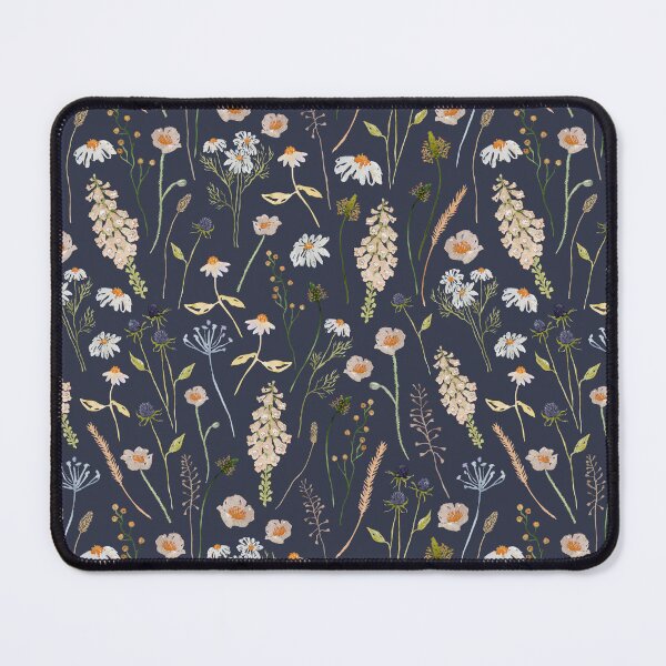 Item preview, Hand Painted Vintage Meadow Dark Floral on navy blue designed and sold by Moritza Jarman Design.