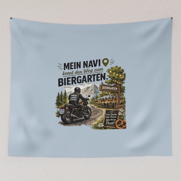 Item preview, Funny Bavarian Motorcycle Design – "Mein Navi kennt den Weg zum Biergarten" designed and sold by Alpine-Ink.