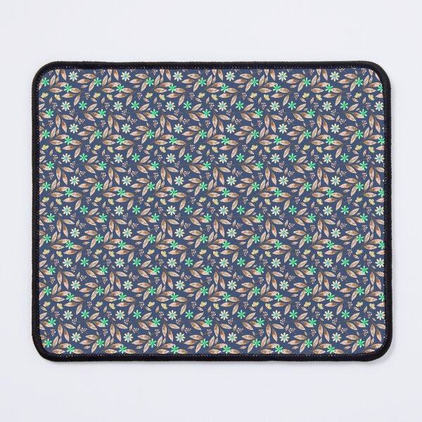 Item preview, Navy Ditsy Floral Pattern with Autumn Leaves and Star Flowers designed and sold by 555Design.
