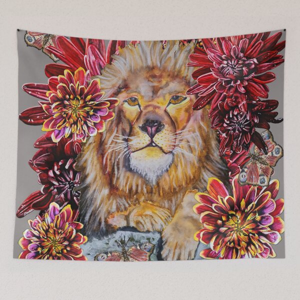 Item preview, Lion, Butterfly, Chrysanthemums Color 2 designed and sold by nastiaart.