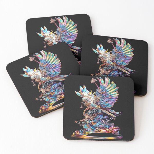 Item preview, Holographic Gold & Rainbow Golden Eagle - Baroque Sculpture with Butterflies designed and sold by RAYBIL.