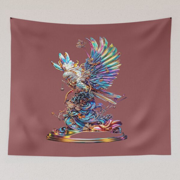 Item preview, Holographic Gold & Rainbow Golden Eagle - Baroque Sculpture with Butterflies designed and sold by RAYBIL.