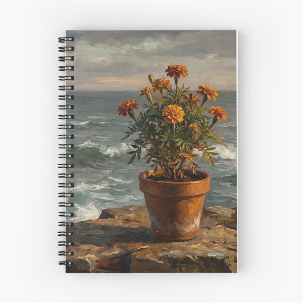 Item preview, Sunlit Marigold Flower Portrait in Winslow Homer Realism Style designed and sold by OddlySticky.