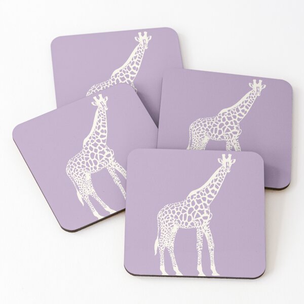 Item preview, Cream Monochrome Giraffe on Dusty Lavender Scandinavian Style Animal Illustration designed and sold by Nasdigitalart.