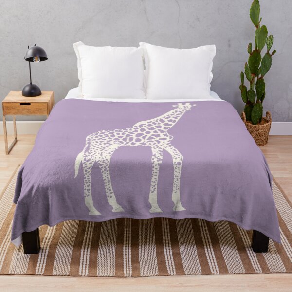 Item preview, Cream Monochrome Giraffe on Dusty Lavender Scandinavian Style Animal Illustration designed and sold by Nasdigitalart.