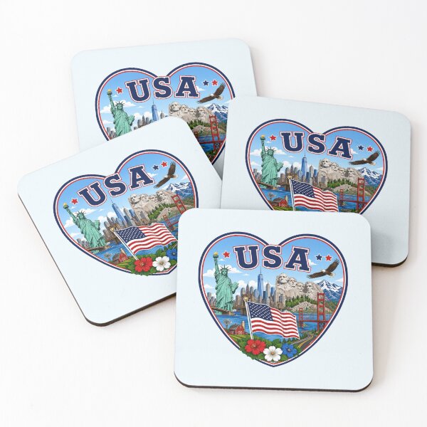 Item preview, USA Heart Shape Design designed and sold by Myra365Art.