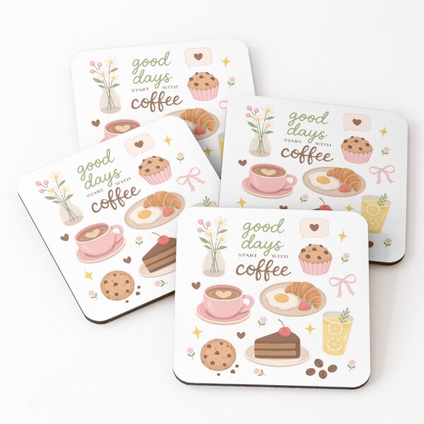 Item preview, Good Days Start With Coffee Sticker Sheet Set, designed and sold by Anne97s.