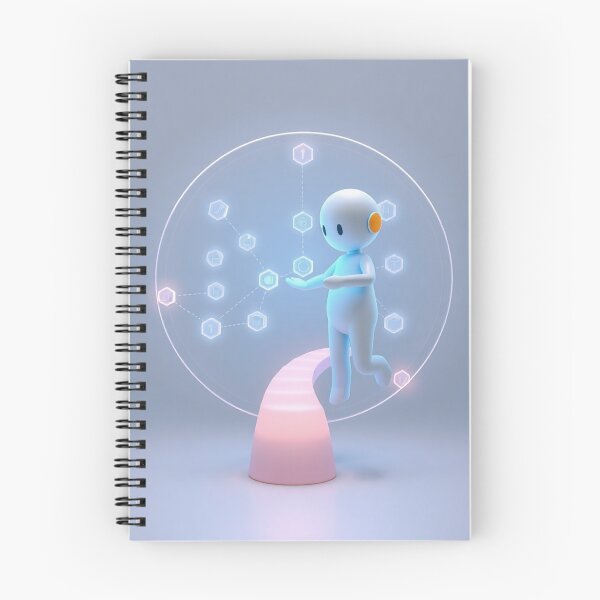 Item preview, Cute Spiritual Robot Meditation Art designed and sold by IntelliMindDesigns.